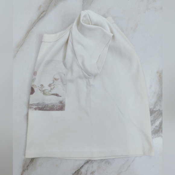 Brandy Melville Butterfly & Fairy Graphic Cream Short Sleeve Tee Top OS - Picture 6 of 6